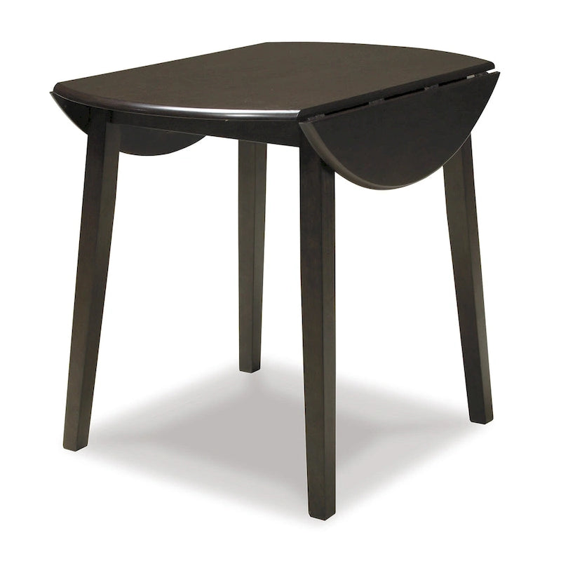 Dunkelbraunes 5-teiliges Esszimmer-Set mit Klapptisch