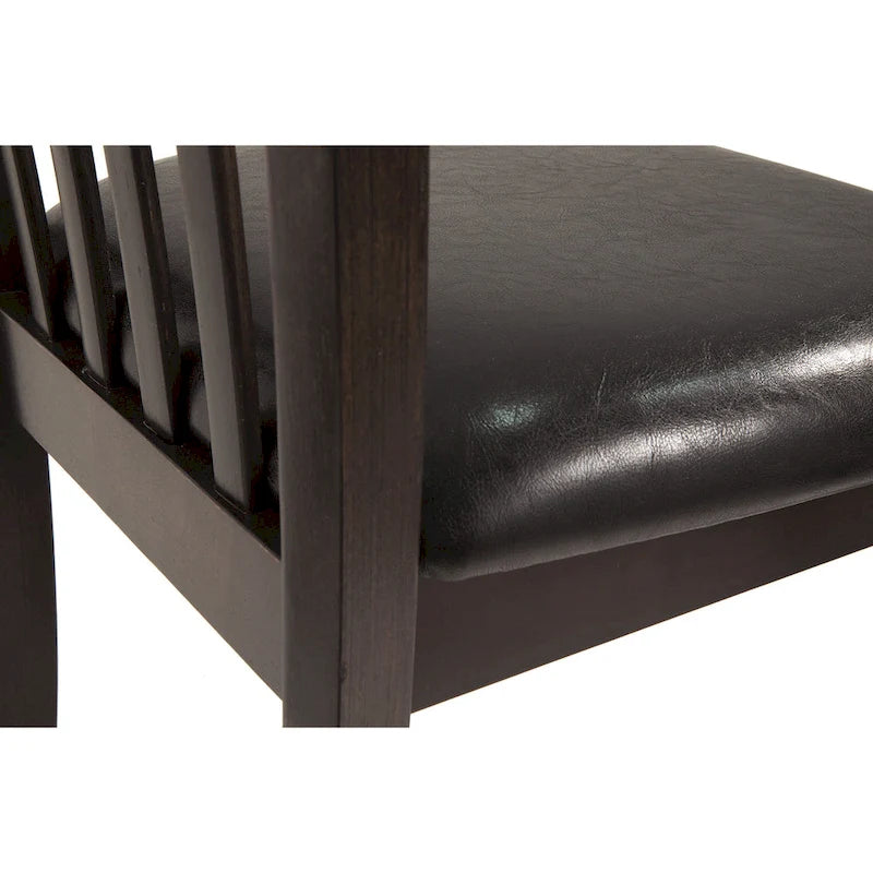 Dunkelbraunes 5-teiliges Esszimmer-Set mit Klapptisch