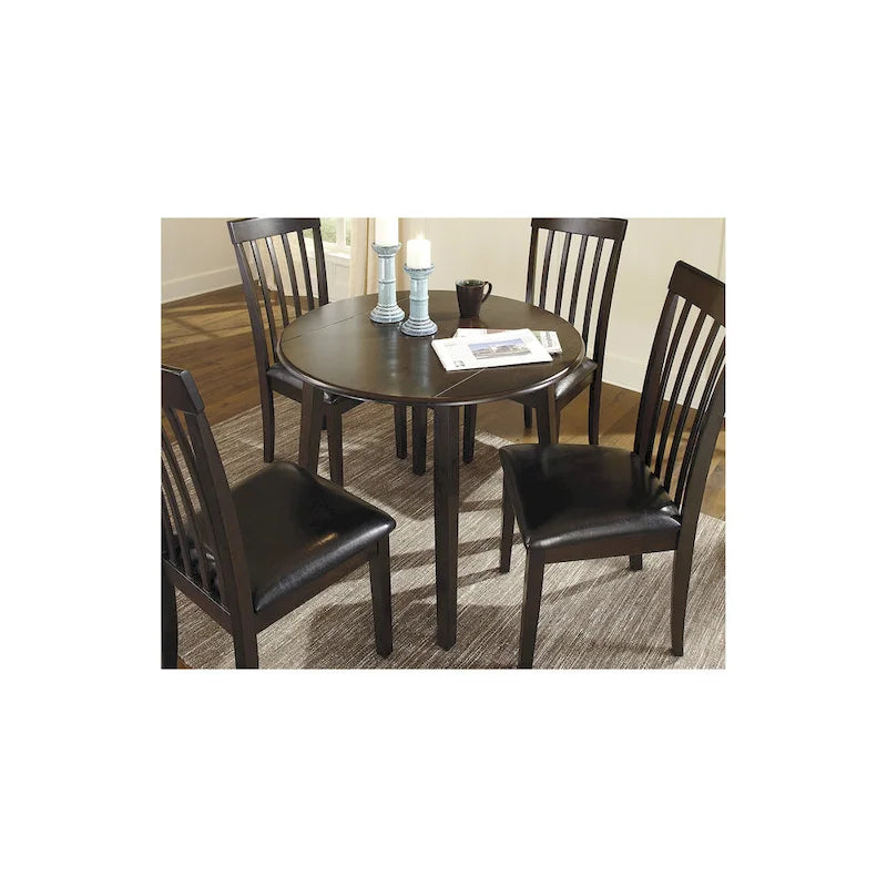 Dunkelbraunes 5-teiliges Esszimmer-Set mit Klapptisch