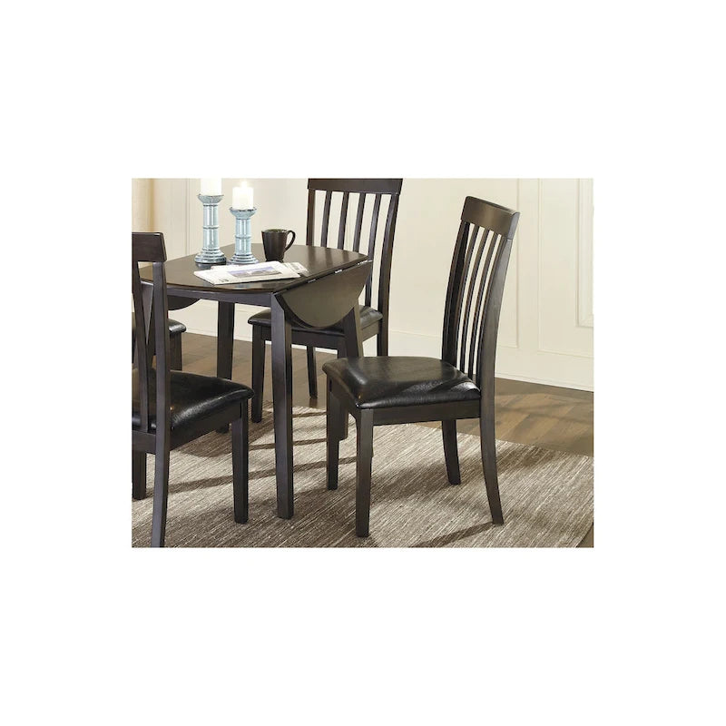 Dunkelbraunes 5-teiliges Esszimmer-Set mit Klapptisch