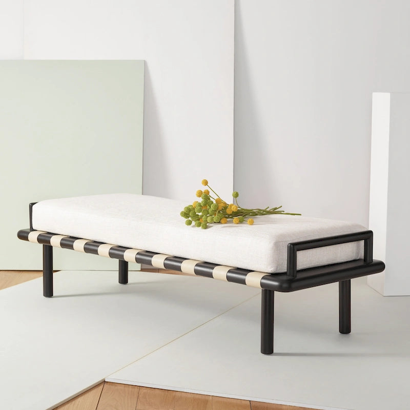 Teakbank mit Kissen - 178 cm B x 66 cm T x 48 cm H