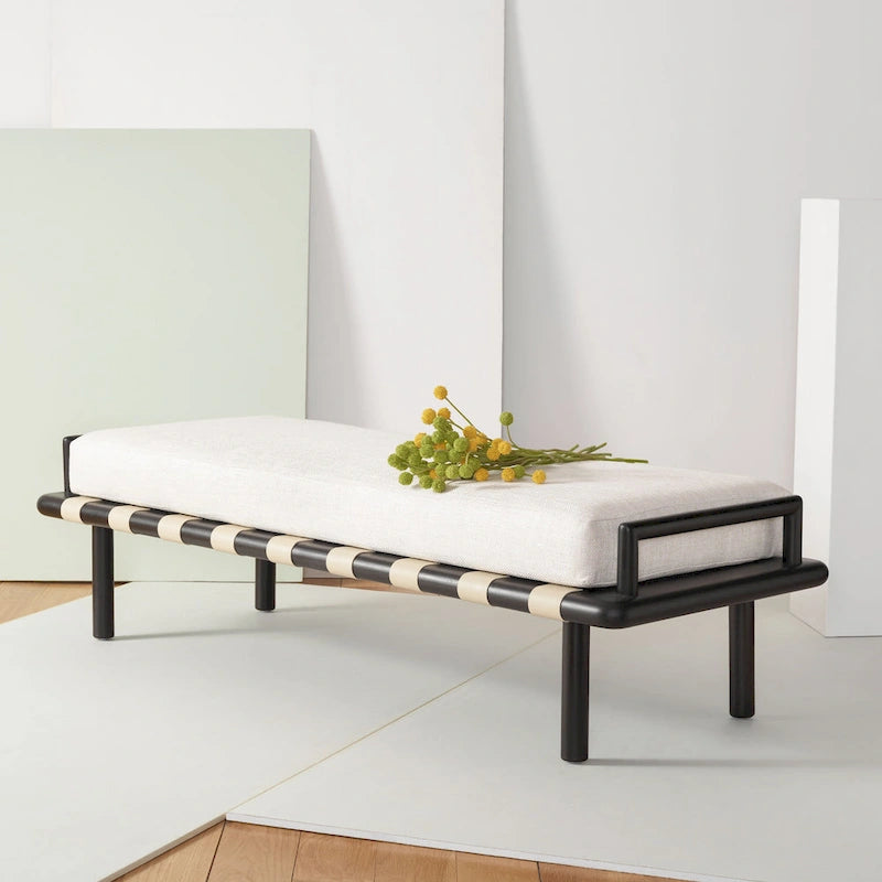 Teakbank mit Kissen - 178 cm B x 66 cm T x 48 cm H
