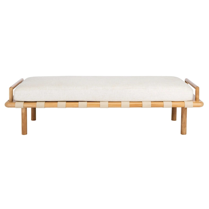 Teakbank mit Kissen - 178 cm B x 66 cm T x 48 cm H