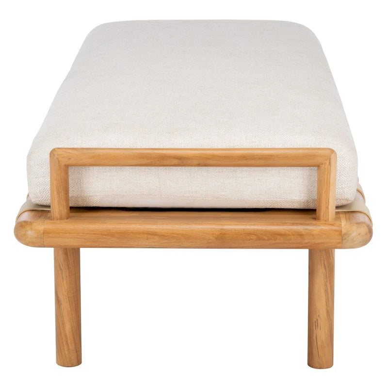 Teakbank mit Kissen - 178 cm B x 66 cm T x 48 cm H