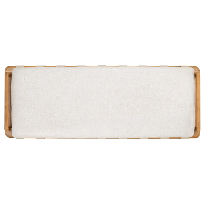 Teakbank mit Kissen - 178 cm B x 66 cm T x 48 cm H