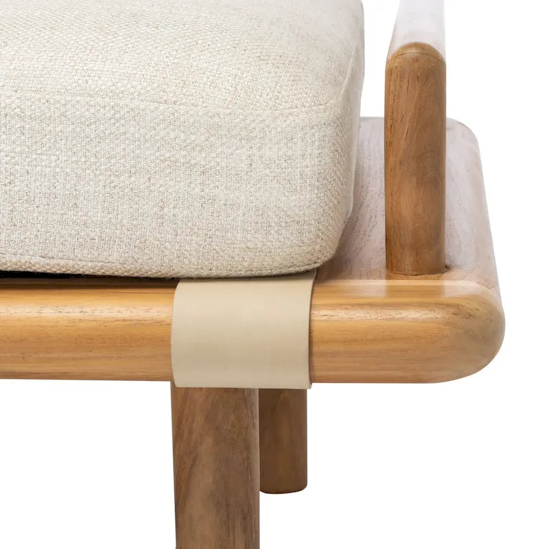 Teakbank mit Kissen - 178 cm B x 66 cm T x 48 cm H
