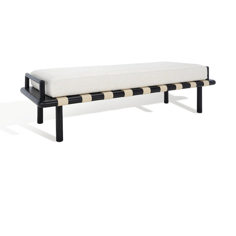 Teakbank mit Kissen - 178 cm B x 66 cm T x 48 cm H
