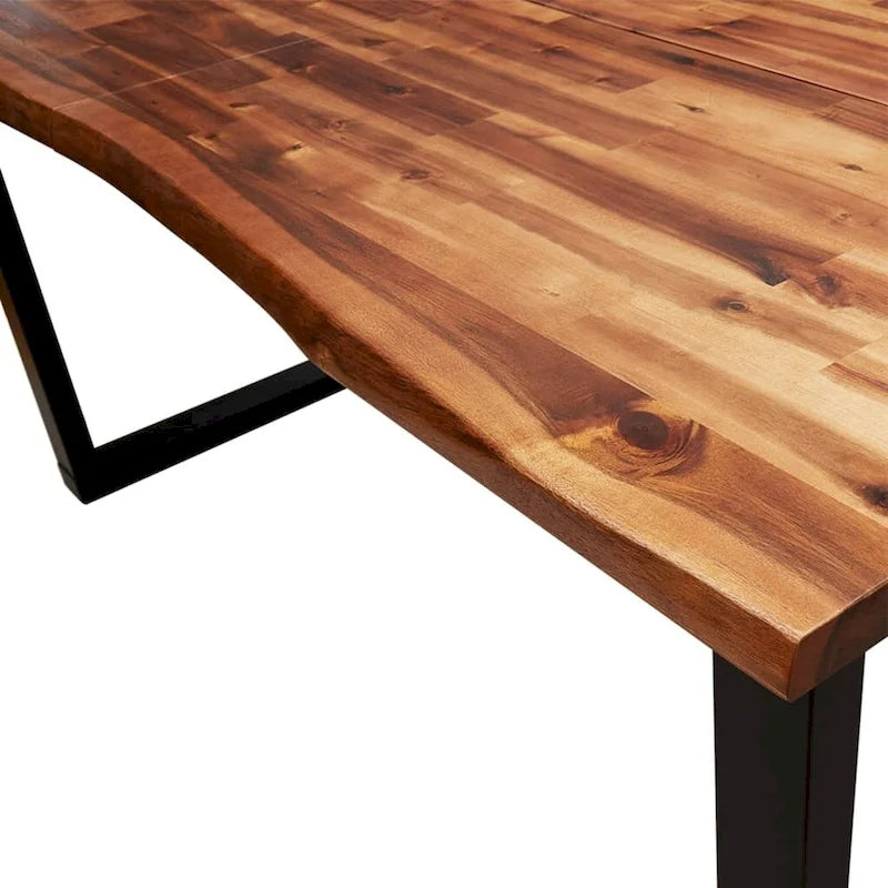 Esstisch mit Baumkante 200x90x75 cm Massivholz Akazie