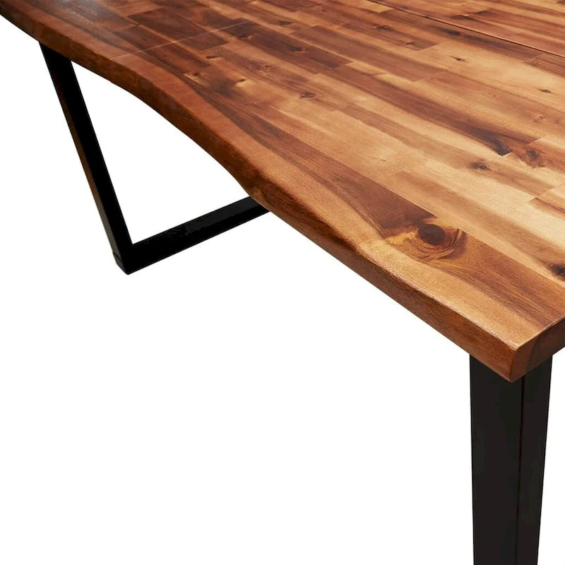 Esstisch mit Baumkante 200x90x75 cm Massivholz Akazie