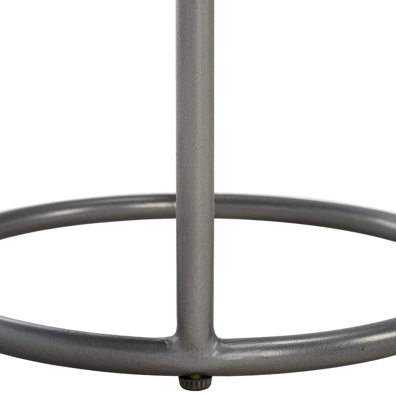 Runder Getränketisch mit 2 Marmorplatten (komplett montiert) – 33 cm B x 30,5 cm T x 61 cm H