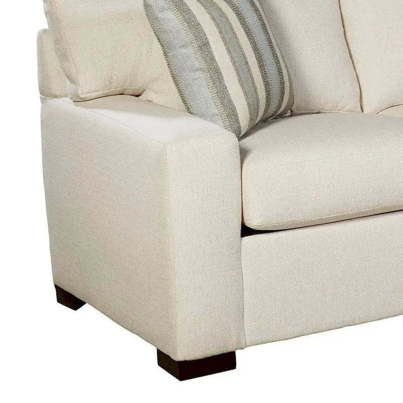 Cremefarbenes Sectional Schlafsofa mit Queen Gel Memory Foam Matratze