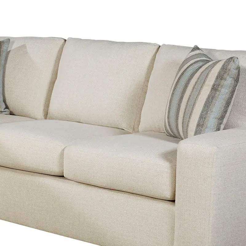 Cremefarbenes Sectional Schlafsofa mit Queen Gel Memory Foam Matratze