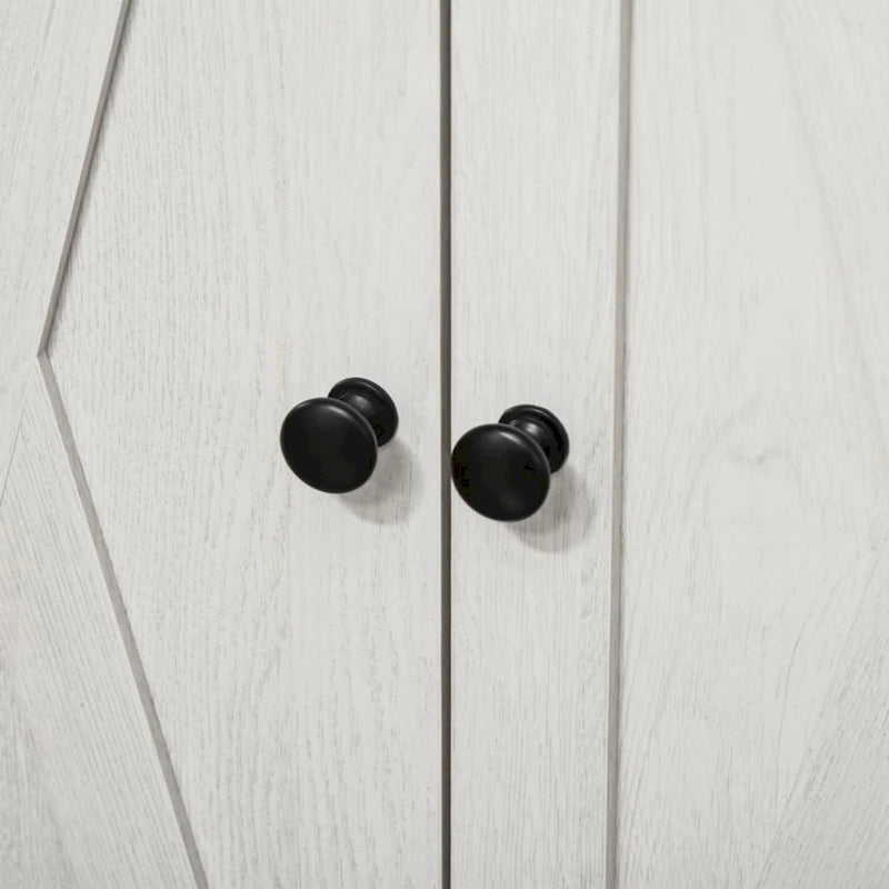 Bauernhaus Scheunentor Akzentschrank, Küchenanrichte Aufbewahrungsschrank mit Doppeltüren, Schublade, Weiß