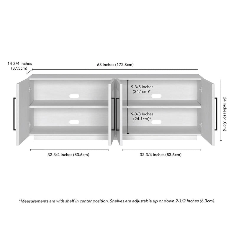 Rechteckiger TV-Ständer für Fernseher bis 75" – 172,7 cm breit