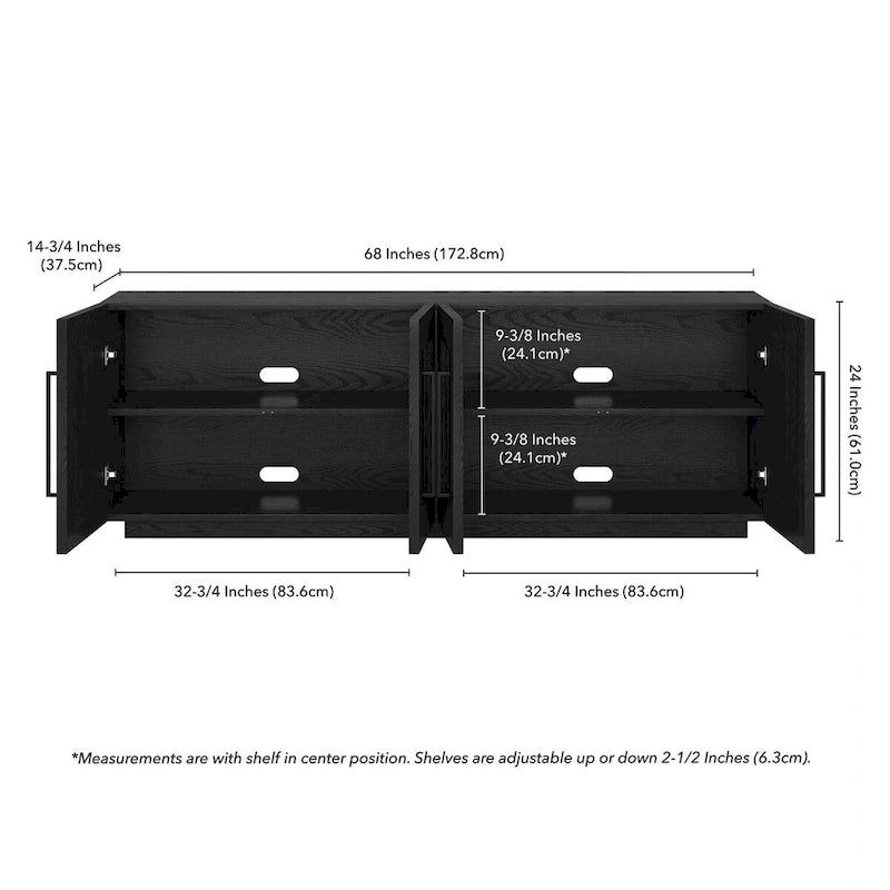 Rechteckiger TV-Ständer für Fernseher bis 75" – 172,7 cm breit