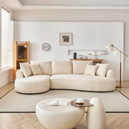 122.8 Modern Teddy-Stoff Wolke geschwungenes Sofa – Linke Seite