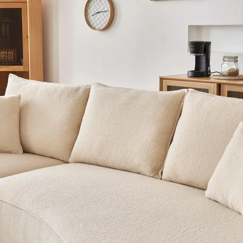 122.8 Modern Teddy-Stoff Wolke geschwungenes Sofa – Linke Seite