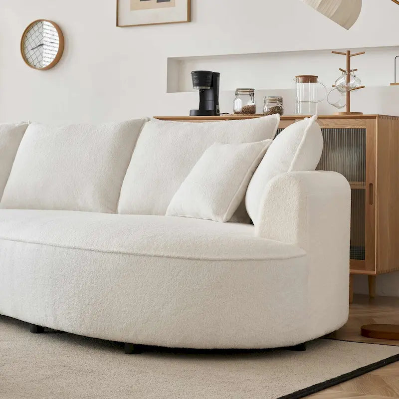 122.8 Modern Teddy-Stoff Wolke geschwungenes Sofa – Linke Seite