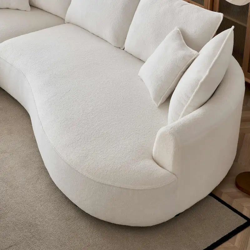 122.8 Modern Teddy-Stoff Wolke geschwungenes Sofa – Linke Seite