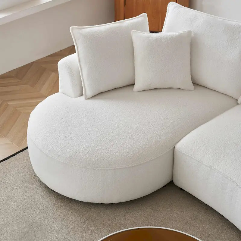 122.8 Modern Teddy-Stoff Wolke geschwungenes Sofa – Linke Seite