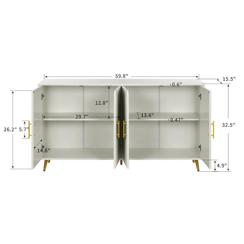 TV-Unterschrank aus Holz mit Aufbewahrungsschrank und verstellbaren Regalen, Medienkonsole für Wohnzimmer und Schlafzimmer