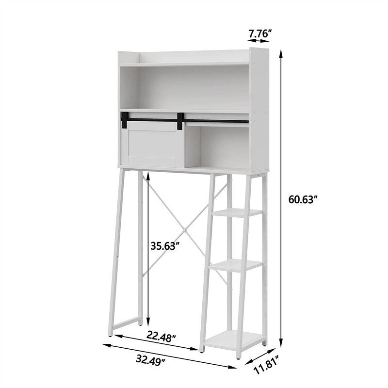 WC-Aufbewahrungsschrank mit Toilettenpapierhalter – 11,81T x 32,49B x 60,63H