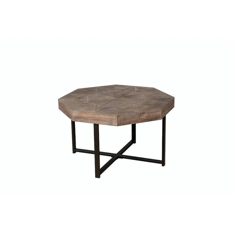 30-Zoll-Couchtisch aus Holz, achteckig, Vintage-Patchwork