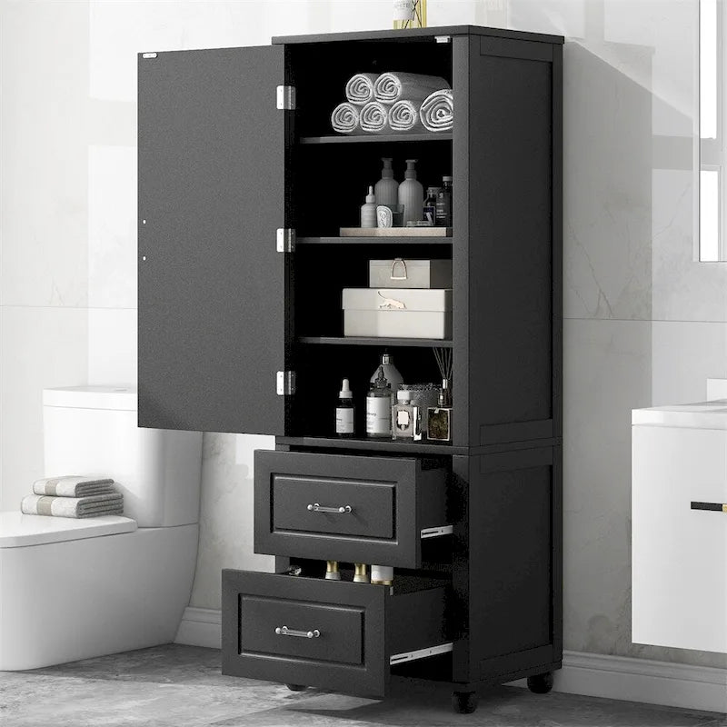 Hoher Badezimmerschrank, freistehender Aufbewahrungsschrank